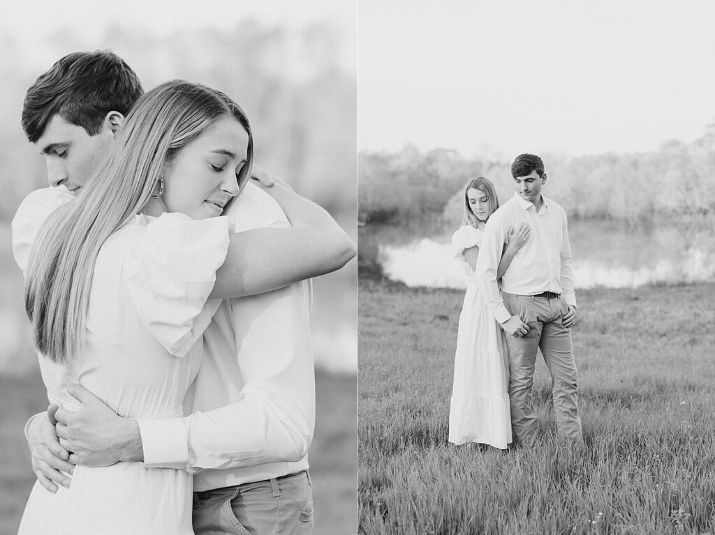 Black and White photos at engagement session