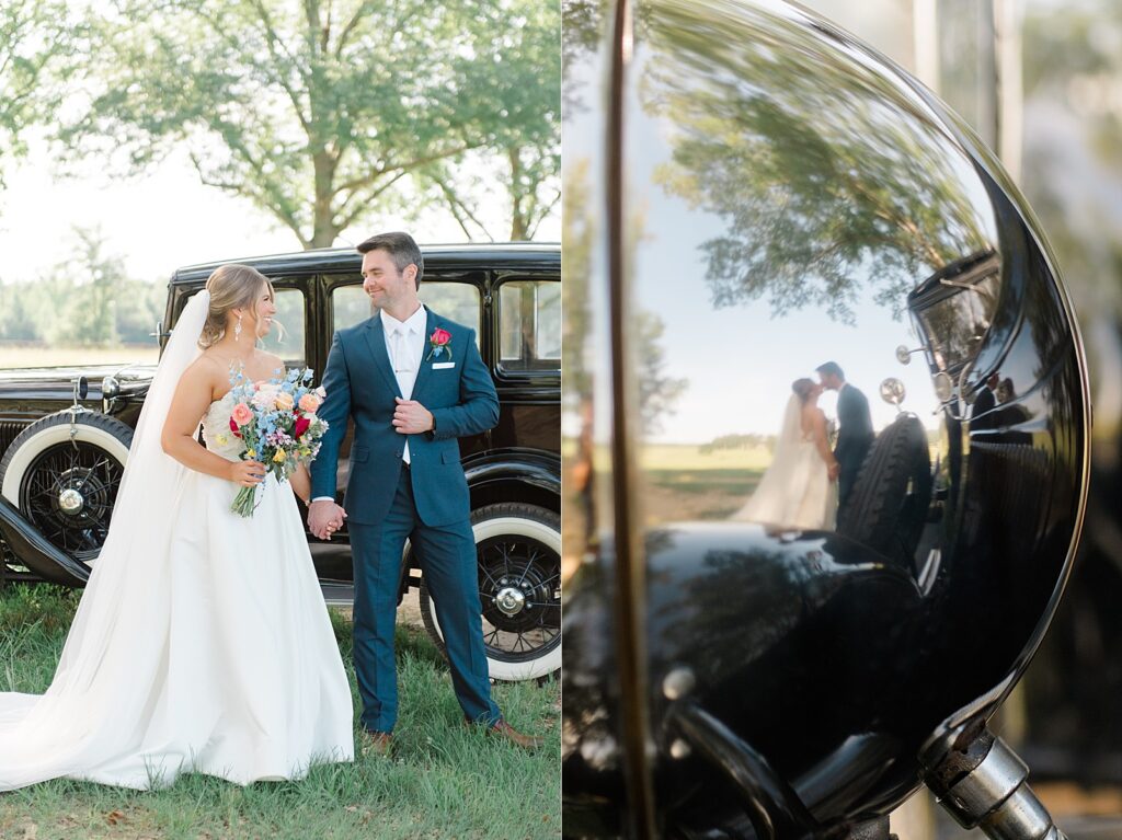 Bellawood The Venue Florence Mississippi Wedding, Bride & Groom Portraits with Antique Car, Lindsay Ott Photography