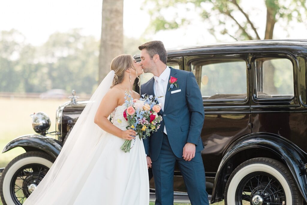 Bellawood The Venue Florence Mississippi Wedding, Bride & Groom Portraits with Antique Car, Lindsay Ott Photography