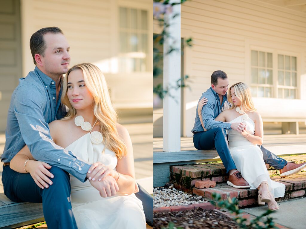 Livingston Chapel engagement session with Lindsay Ott Photography with cuddled up couple in love.